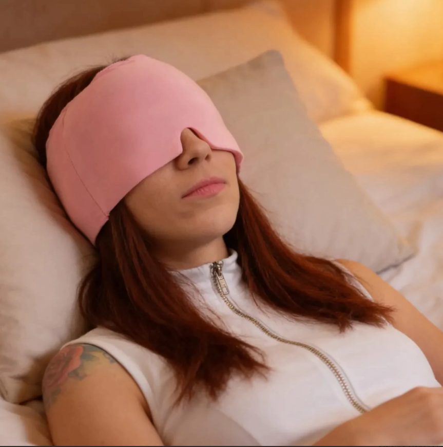 Mujer descansando con el gorro Calmia